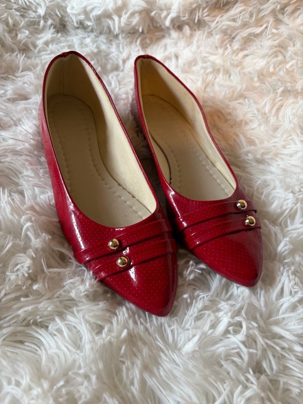 Women’s Red Pointed Toe Ballet Flats